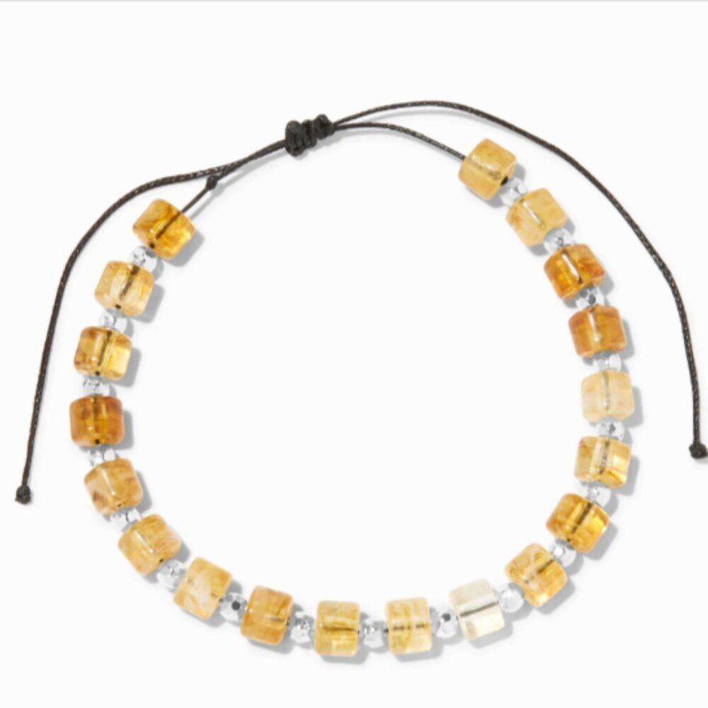 Icing Amber Beaded Bolo Bracelet